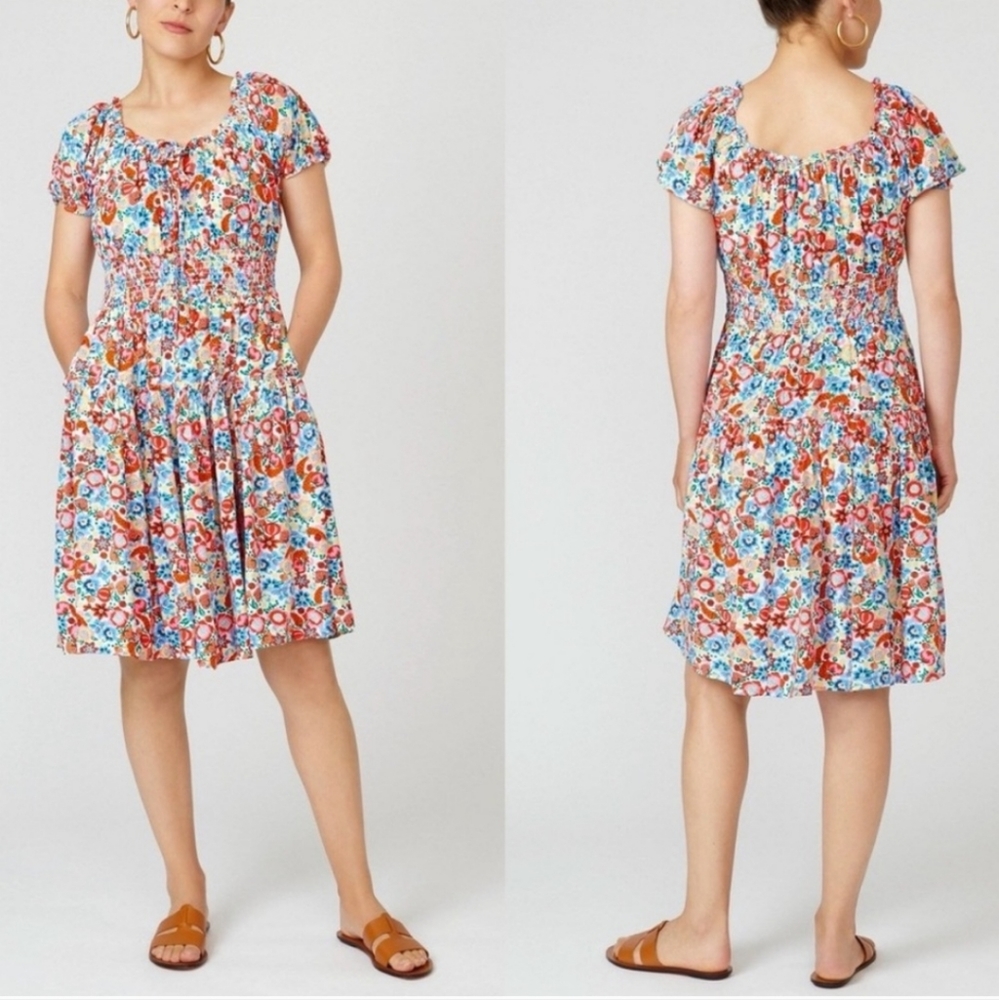 J Crew Farmers Market Smocked Dress 8
